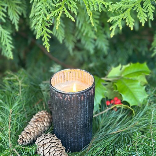 winter trees candle